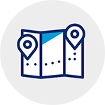 map showing route from point to point